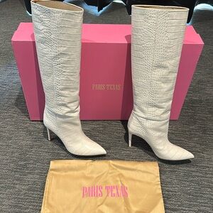 Authentic Paris Texas embossed croco stiletto boots